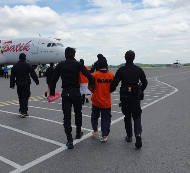 Para teroris di Bandara Lampung. (Foto : PMJ/Lel). 
