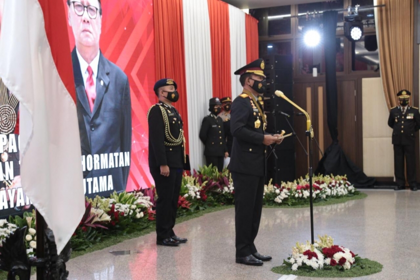 Kapolri Jenderal Idham Azis saat berikan sambutan. (Foto ; PMJ/Ist). 