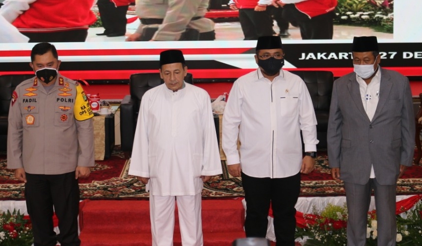 Habib Luthfi bin Yahya menghadiri Silaturahmi Nasional Lintas Agama di Polda Metro Jaya. (Foto: PMJ News).