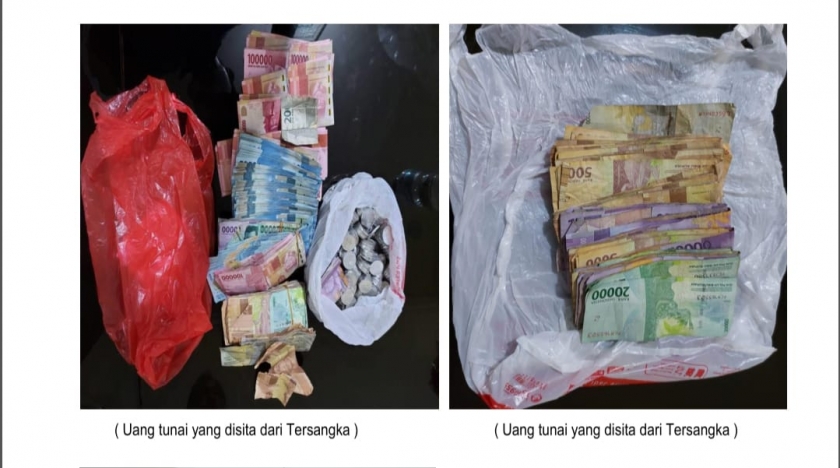 Barang-barang yang diambil pelaku curat di Alfamart dan milik tersangka. (Foto: PMJ News)