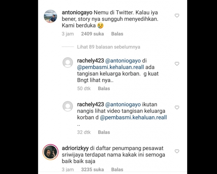 Warganet ramai berkomentar di Instagram Ratih Windania. (Foto:PMJ News/Instagram@ratihwindania)