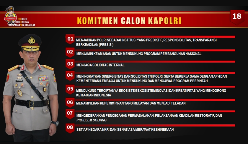 8 Prioritas Calon Kapolri Komjen pol Listyo Sigit Prabowo. (PMJ News).