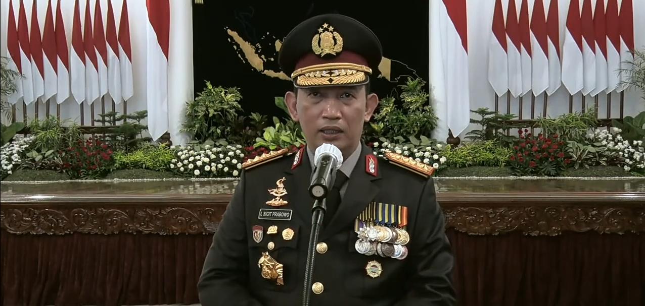 Kapolri Jenderal Listyo Sigit beri keterangan. (Foto : PMJ/YouTube). 