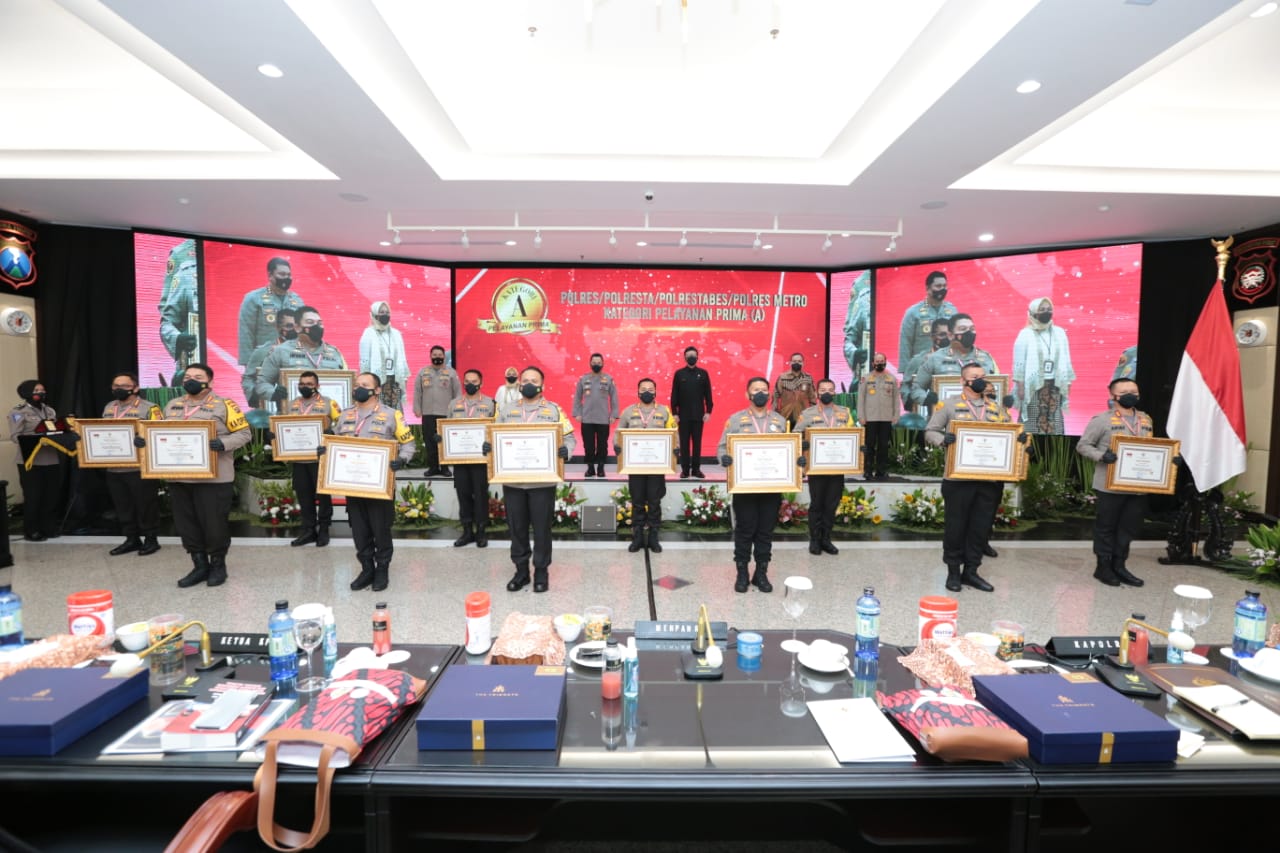 12 Polres mendapatkan penghargaan dari Kemenpan RB. (Foto: PMj News/ Muslim). 
