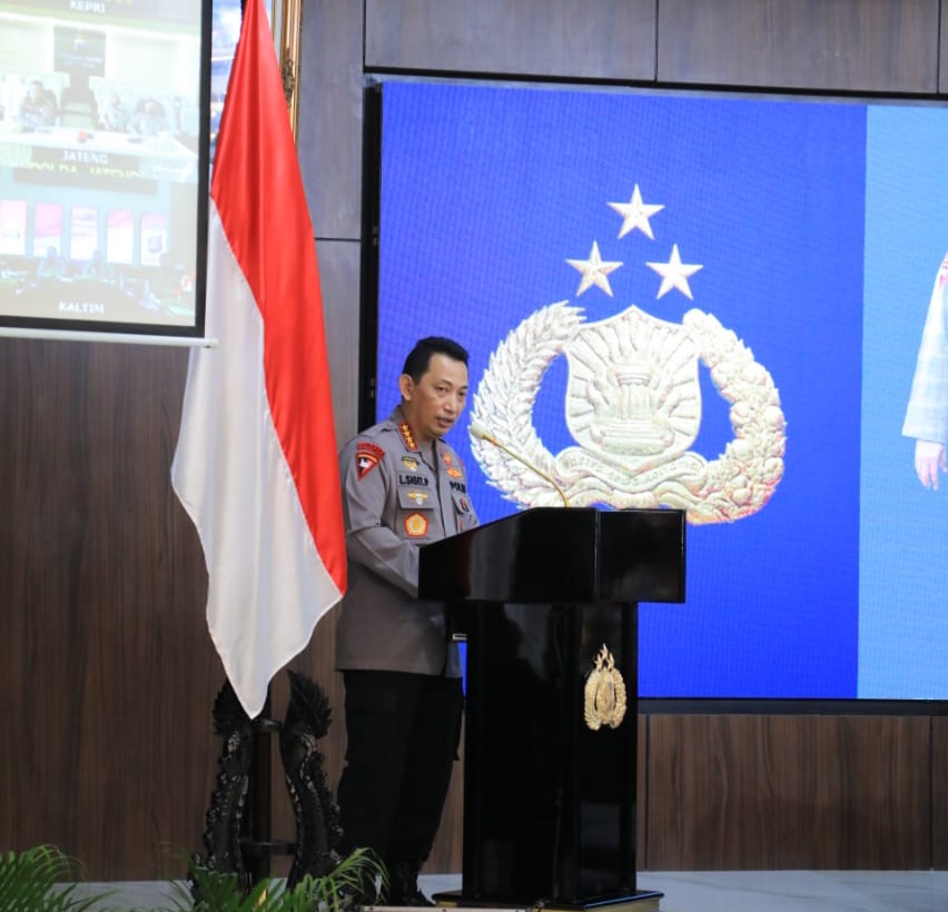 Kapolri Jenderal Listyo Sigit beri kata sambutan. (Foto : PMJ/Hdi). 