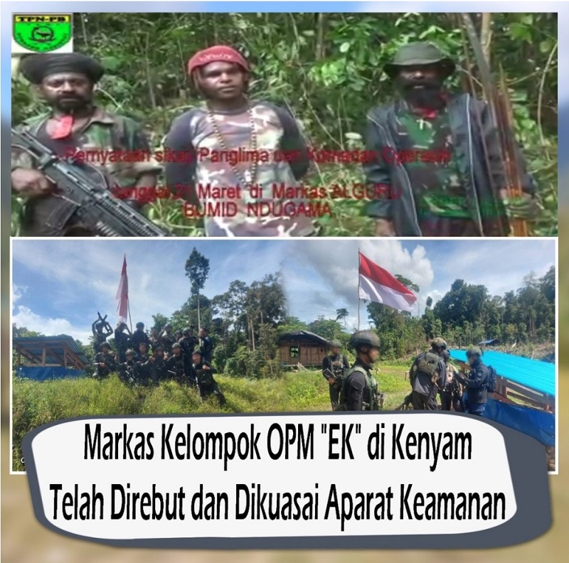 TNI-Polri sukses menguasai markas KKB. (Foto: Istimewa). 