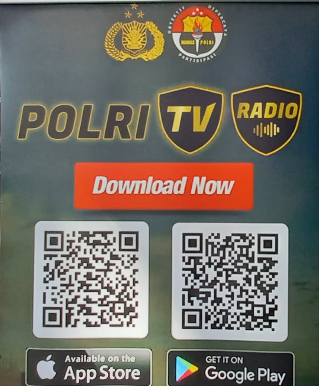 Polri TV Radio bisa dilihat dari aplikasi langsung. (Foto : PMJ/Gtg). 