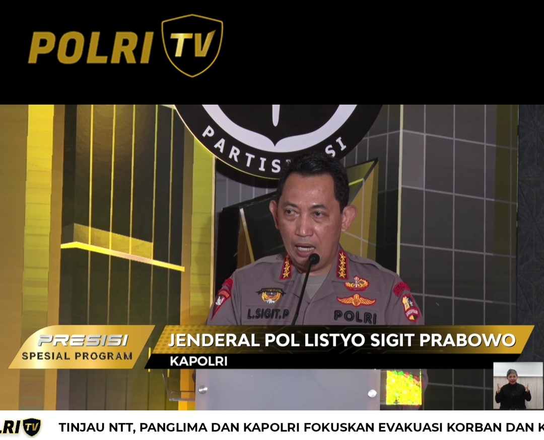 Kapolri Jenderal Listyo Sigit luncurkan Polri TV Radio. (Foto : PMJ/Tangkapan Layar).  