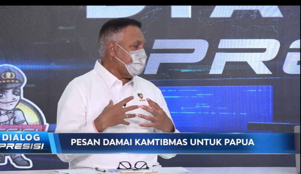 Dialog Presisi Pesan Damai Kamtibmas untuk Papua Polri TV bersama Kabaintelkam Polri Komjen Pol Drs Paulus Waterpauw. (Foto: PMJ News). 
