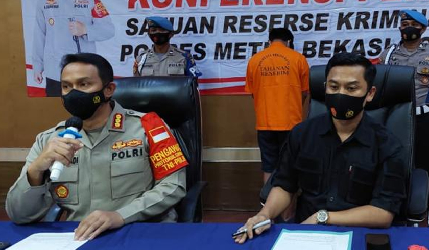 Polres Metro Bekasi Kota menggelar perkara kasus pemerkosaan anak di bawah umur. (Foto:PMJ News).