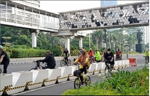 Jalur road bike Sudirman-Thamrin. (Foto: Dok Net)