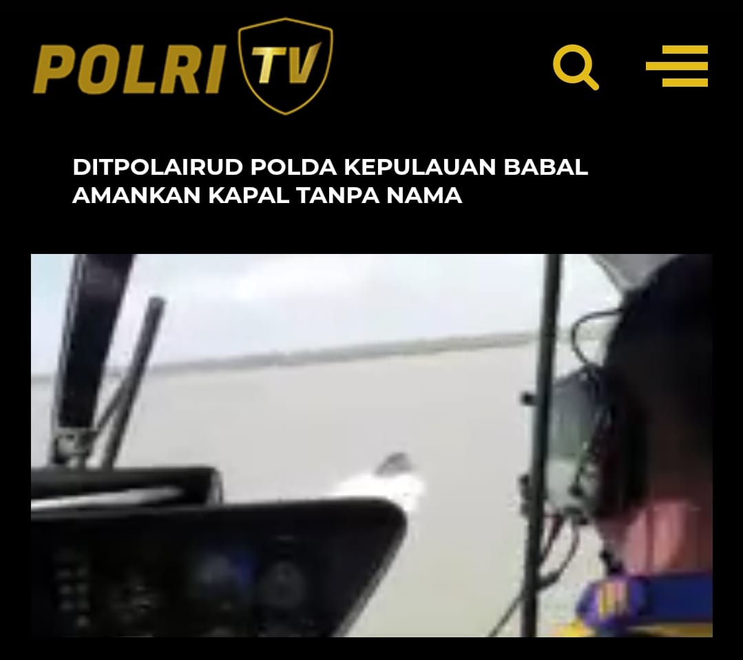 Ditpolairud Polda Kepulauan Bangka Belitung mengejar kapal cepat atau kapal tanpa nama atau kapal hantu yang diduga bawa muatan illegal. (Foto: Tangkapan layar Presisi Siang TV Radio Polri). 