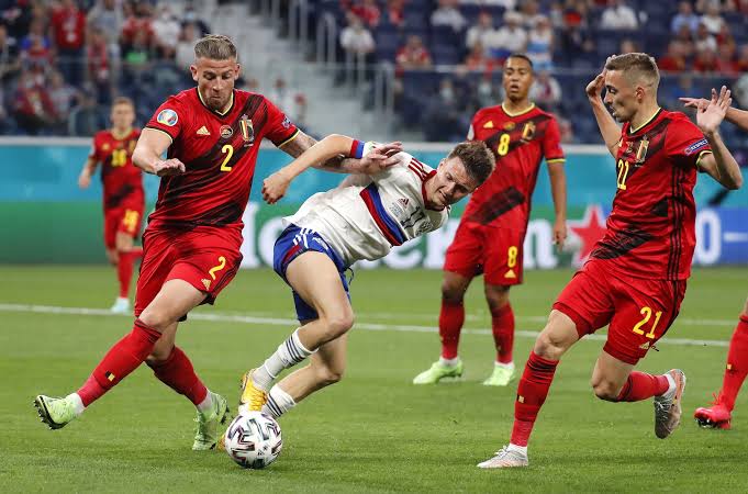 Selebrasi para pemain Timnas Belgia. Skor akhir Belgia 3-0 Rusia. (Foto: Dok Net)