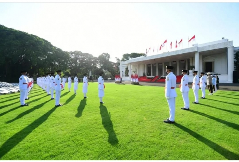 Pengukuhan Paskibraka 2021 oleh Presiden Jokowi. (Foto: Instagram Jokowi). 
