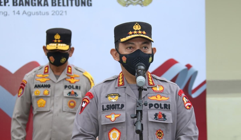 Kapolri Jenderal Listyo Sigit Prabowo saat rapat evaluasi penanganan dan pengendalian Covid-19 bersama Forkompimda Provinsi Kepulauan Bangka Belitung. (Foto: PMJ News).