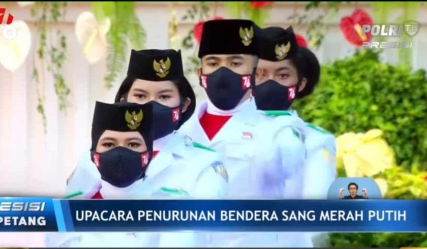 Upacara Penurunan Bendera Sang Saka Merah Putih di Istana Merdeka. (Foto: PMJ News/Polri TV).
