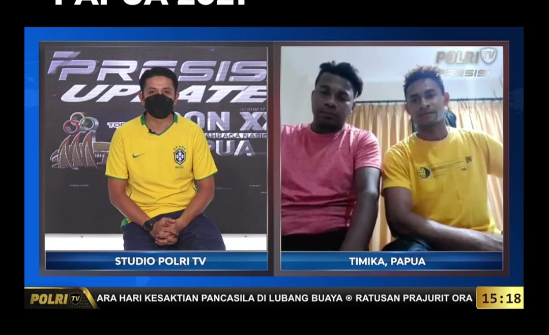 Bripda Wairifes Bukwab dan Bripda Agus Sujatminto sukses meraih medali emas dalam caborJudo PON XX Papua. (Foto: Polri TV). 