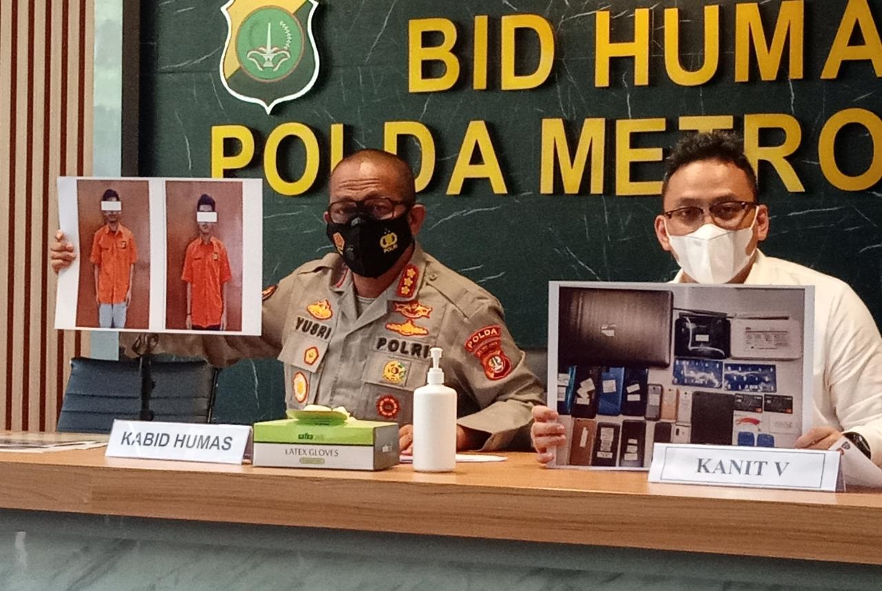 Polda Metro Jaya menggelar perkara kasus penipuan Home Credit. (Foto: PMJ News/Yeni).