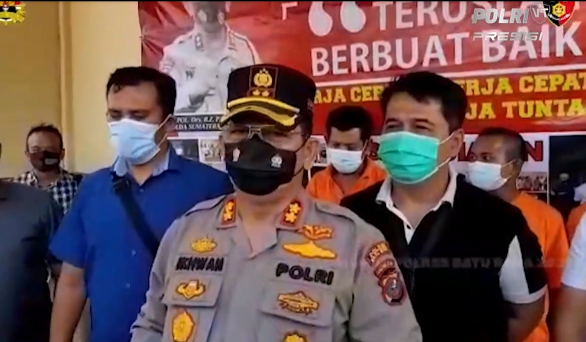 Polres Batubara menggelar perkara kasus pencurian di rumah warga. (Foto: PMJ News/Polri TV).