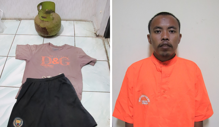 Pelaku dan barang bukti kasus pembunuhan istri di Bekasi. (Foto: PMJ News).