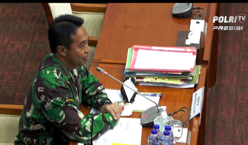 Jenderal Andika Perkasa saat menjalani uji kelayakan Panglima TNI di DPR RI. (Foto: PMJ News/Nia).