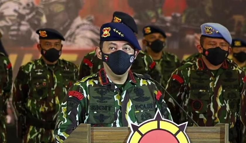 Kapolri Jenderal Listyo Sigit Prabowo saat memberikan arahan dalam HUT Brimob ke-76. (Foto: PMJ News/Nia).
