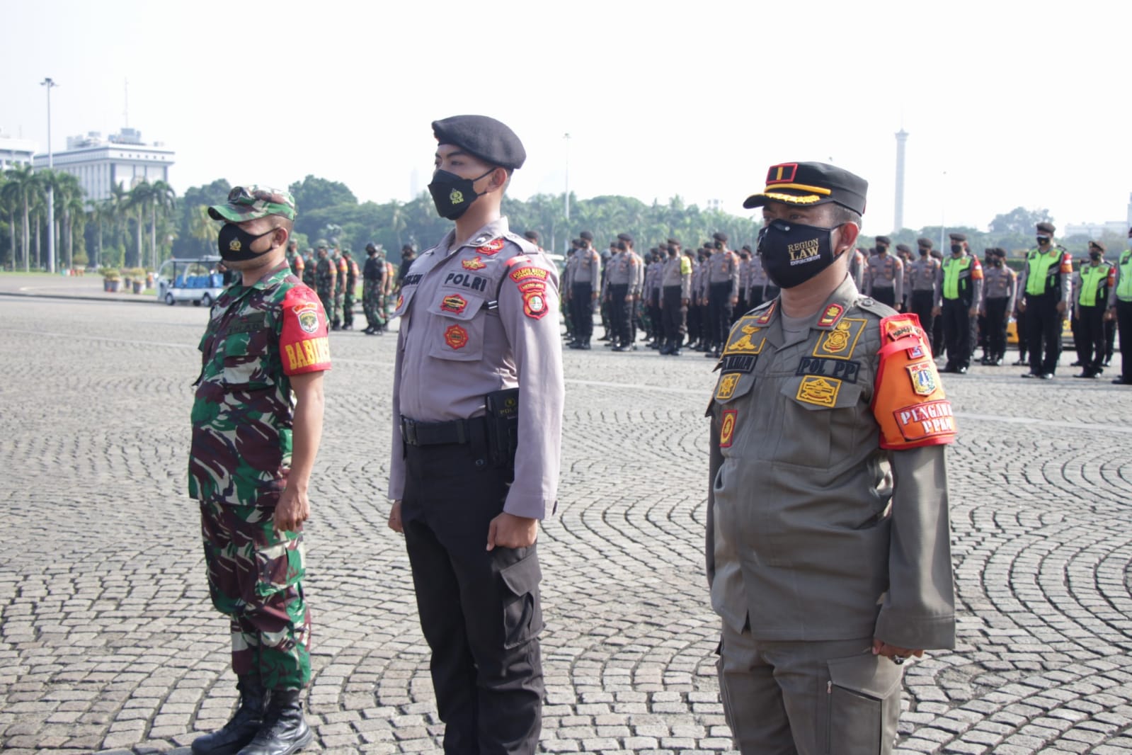 Apel pengamanan Nataru Polres Jakpus bersama Tiga Pilar. (Foto: PMJ News). 