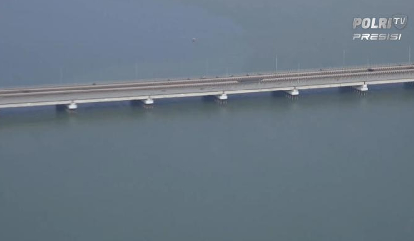 Pantauan udara Jembatan Suramadu. (Foto: PMJ News/Polri TV)