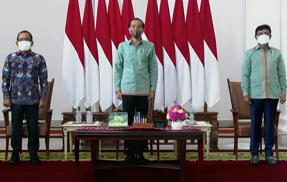 Presiden Joko Widodo (Jokowi) saat menghadiri Hari Pers Nasional 2022 secara virtual. (Foto: PMJ News/YouTube Setpres)
