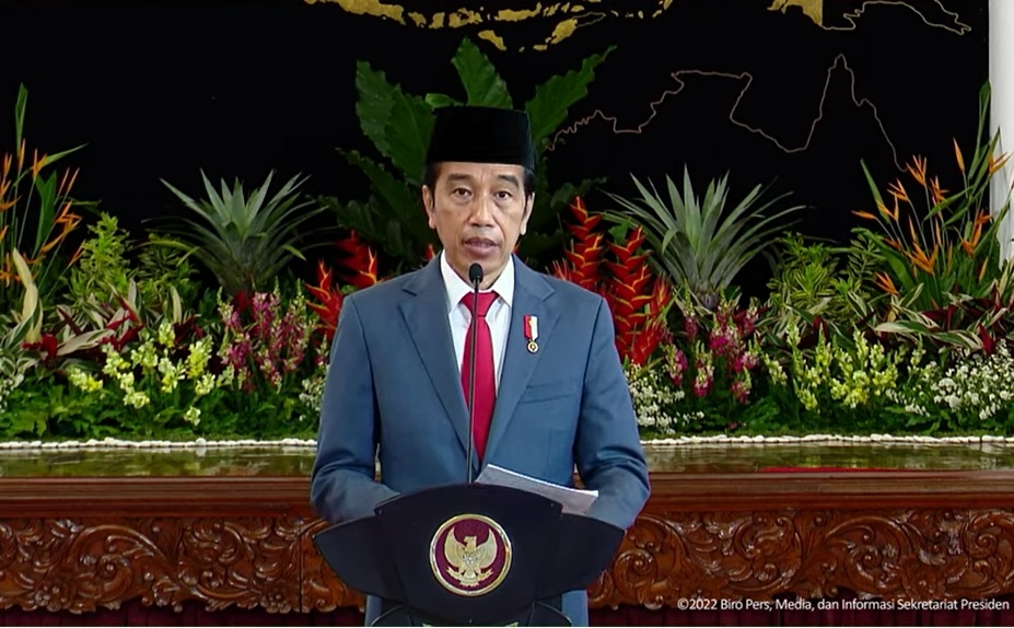 Presiden Jokowi saat menyampaikan pidato di sebuah kesempatan. (Foto: PMJ News/YouTube Setpres)