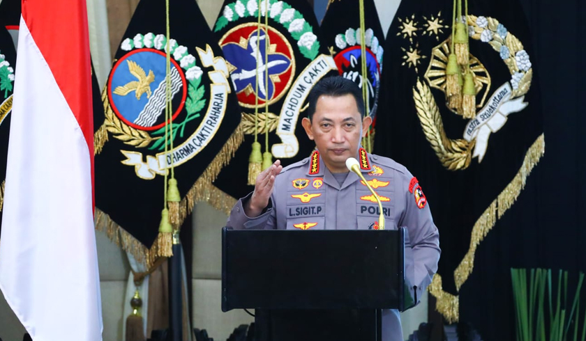 Kapolri Jenderal Listyo Sigit Prabowo membuka rapat kerja teknis (rakernis) gabungan beberapa satuan kerja (satker) di Rupatama Polri. (Foto: PMJ News)