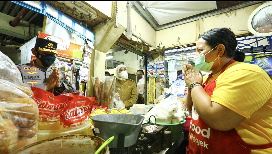 Kapolri saat meninjau Pasar Wonokromo, Jawa Timur. (Foto: PMJ News)