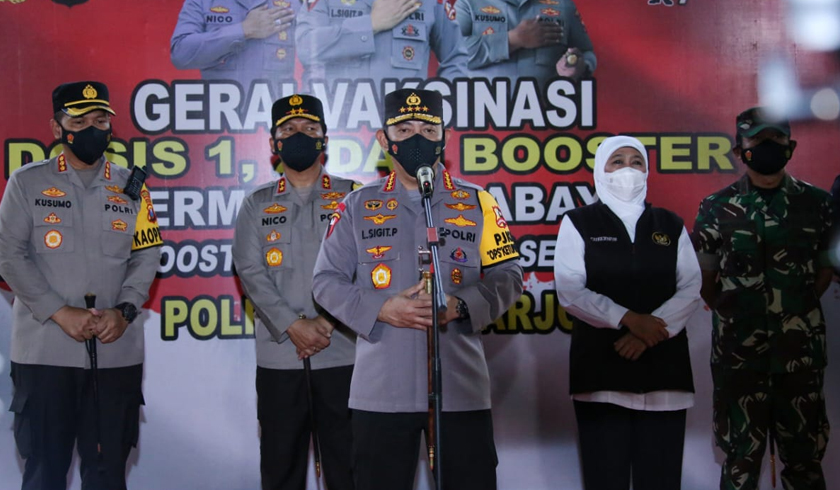 Kapolri Jenderal Listyo Sigit Prabowo meninjau pelaksanaan mudik di Terminal Purabaya, Surabaya, Jatim. (Foto: PMJ News)