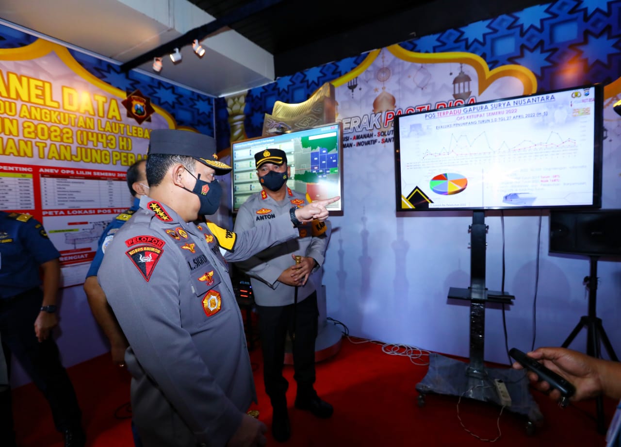 Kapolri Jenderal Pol Listyo Sigit Prabowo bersama dengan Forkopimda Jawa Timur meninjau Pelabuhan Tanjung Perak. (Foto: PMJ News)