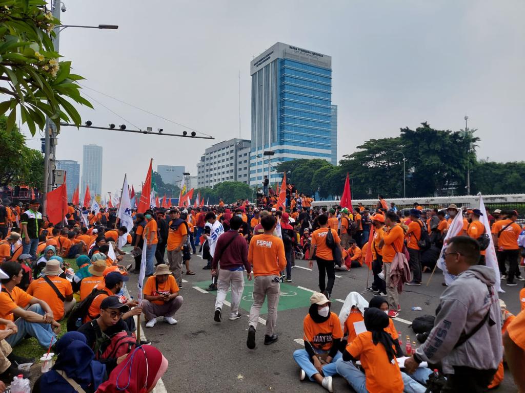 Peringatan Hari Buruh Sedunia atau May Day di Jakarta. (Foto: PMJ News)