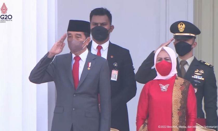 Presiden Joko Widodo (Jokowi) melantik perwira TNI dan Polri tahun 2022. (Foto: PMJ News/YouTube Setpres)