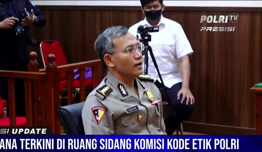 Kombes Pol Agus Nurpatria menjalani sidang etik. (Foto: PMJ News/Polri TV)
