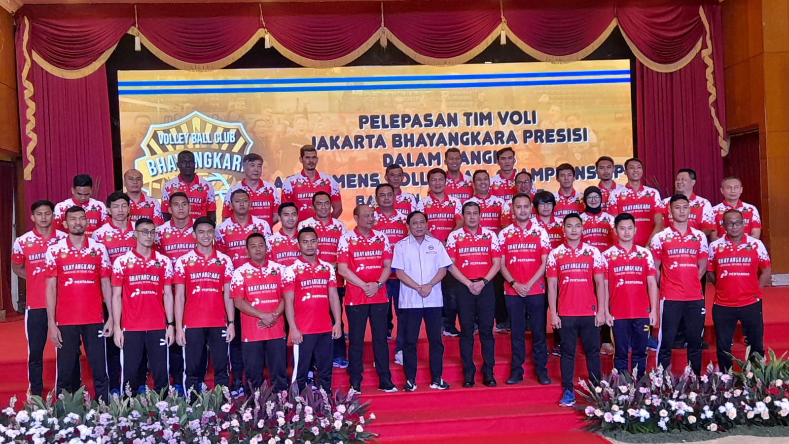 Klub Jakarta Bhayangkara Presisi, tim bola voli putra Polri akan berlaga mewakili Indonesia di ajang Asian Mens Volleyball Championship (AVC). (Foto: PMJ/Gtg).  