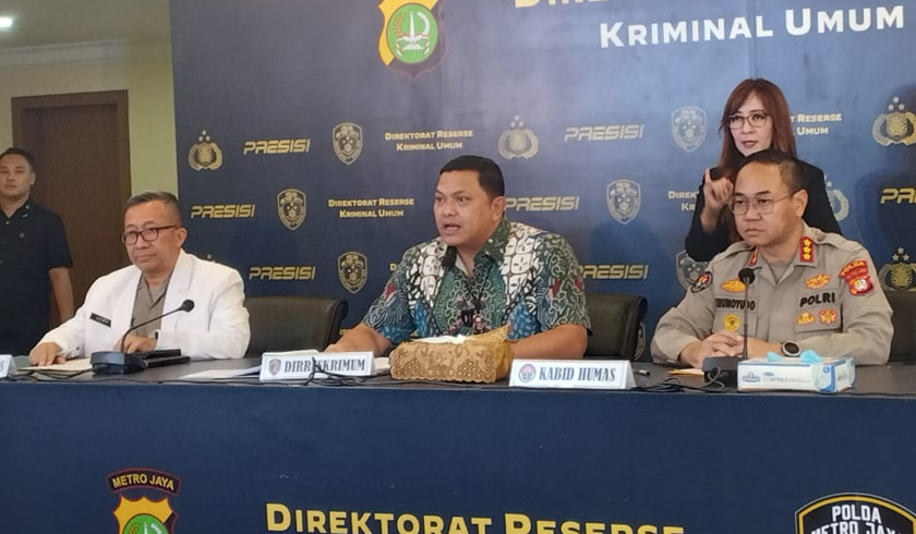 Direktur Reserse Kriminal Umum Polda Metro Jaya, Kombes Pol Hengki Haryadi saat konferensi pers. (Foto: PMJ News/Fajar)