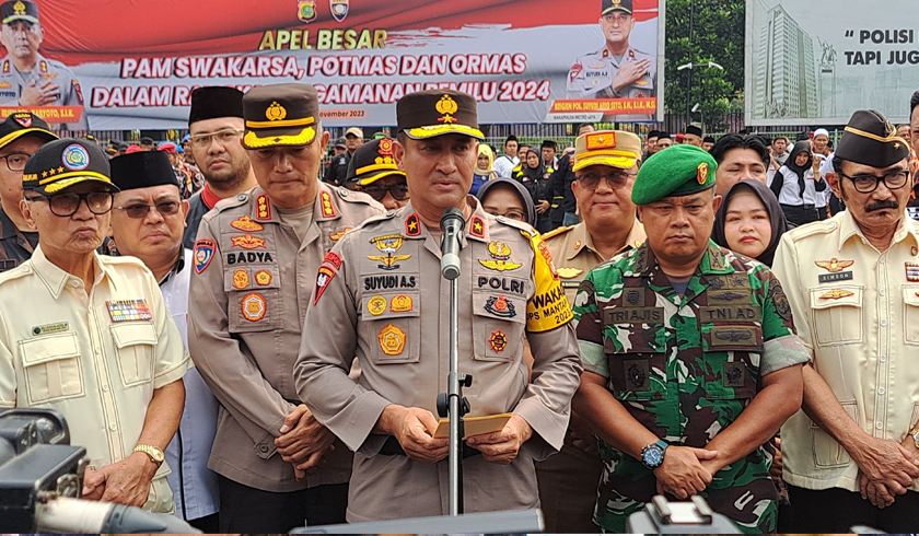 Wakapolda Metro Jaya, Brigjen Pol Suyudi Ario Seto usai memimpin apel besar pengamanan swakarsa, potensi masyarakat dan ormas pengamanan pemilu 2024. (Foto: PMJ News/Fajar)