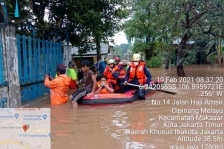 Banjir di kawasan Cipinang Melayu. (Foto ; PMJ/Dok Ist). 