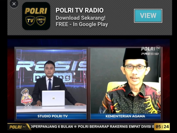 Keterangan Kemenag soal batalnya Haji 2021. (Foto: tangkapan layar program acara Presisi Petang TV Radio Polri). 