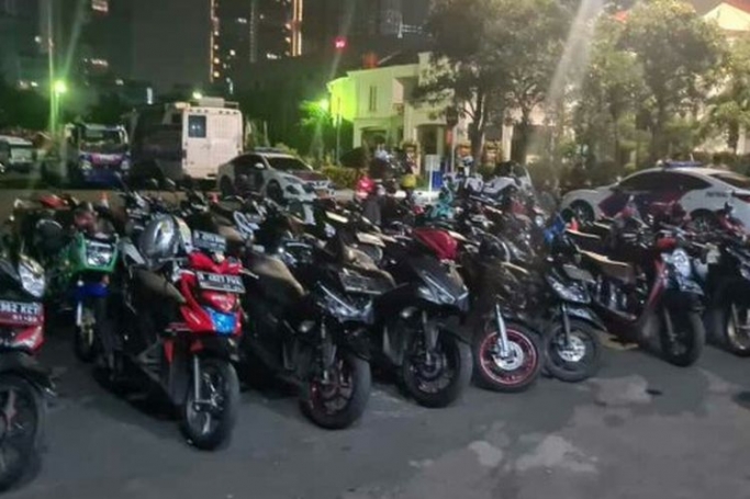 Sejumlah motor yang diamankan. (Foto: Dok PMJ). 