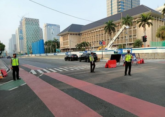 Polisi akan lakukan rekayasa Lalu Lintas di sekitar Patung Kuda. (Foto: PMJ/IG TMC Polda Metro/Ilustrasi).