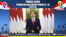 Presiden Jokowi saat memberikan arahan dalam acara puncak peringatan Hari Sumpah Pemuda ke-93. (Foto: PMJ News/YouTube Kemenpora ri).