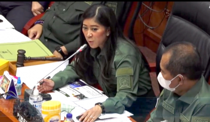 Ketua Komisi I DPR, Meutya Hafid saat rapat fit and proper test calon Panglima TNI. (Foto: PMJ News/Polri TV).