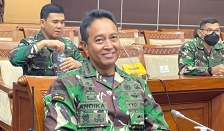 Jenderal Andika Perkasa saat menjalani uji kelayakan Panglima TNI di DPR RI. (Foto: PMJ News/Nia).