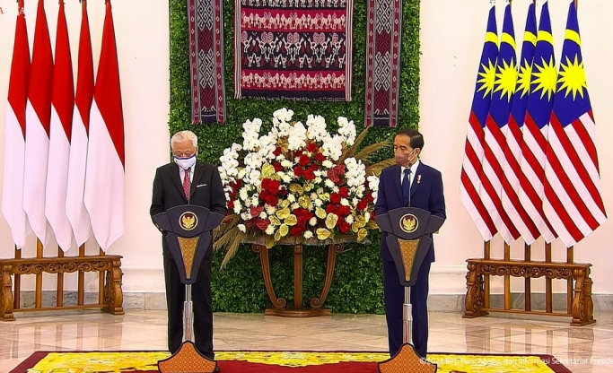 Presiden Joko Widodo (Jokowi) menerima kunjungan Perdana Menteri Malaysia Dato' Sri Ismail Sabri Yaakob. (Foto: PMJ News/YouTube Setpres).