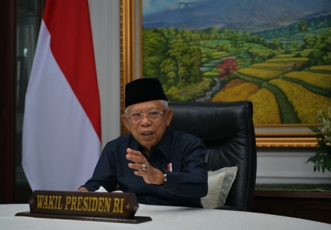 Wakil Presiden (Wapres) Ma'ruf Amin saat memberikan arahan. (Foto: PMJ News/Instagram @kyai_marufamin)