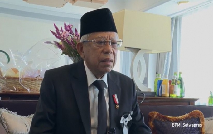 Wapres Ma'ruf Amin saat memberikan keterangan pers. (Foto: PMJ News/BPMI Setwapres)